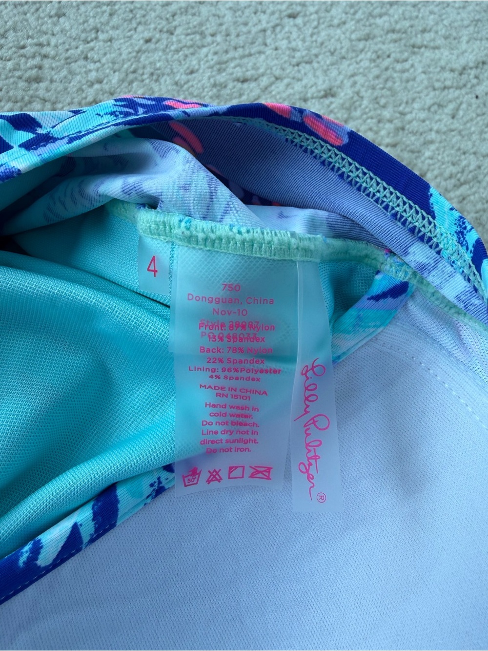 Lilly Pulitzer Top Size 4 Bottom Size 6 Twilight Blue Tankini Two Piece Swimsuit - Picture 5 of 9